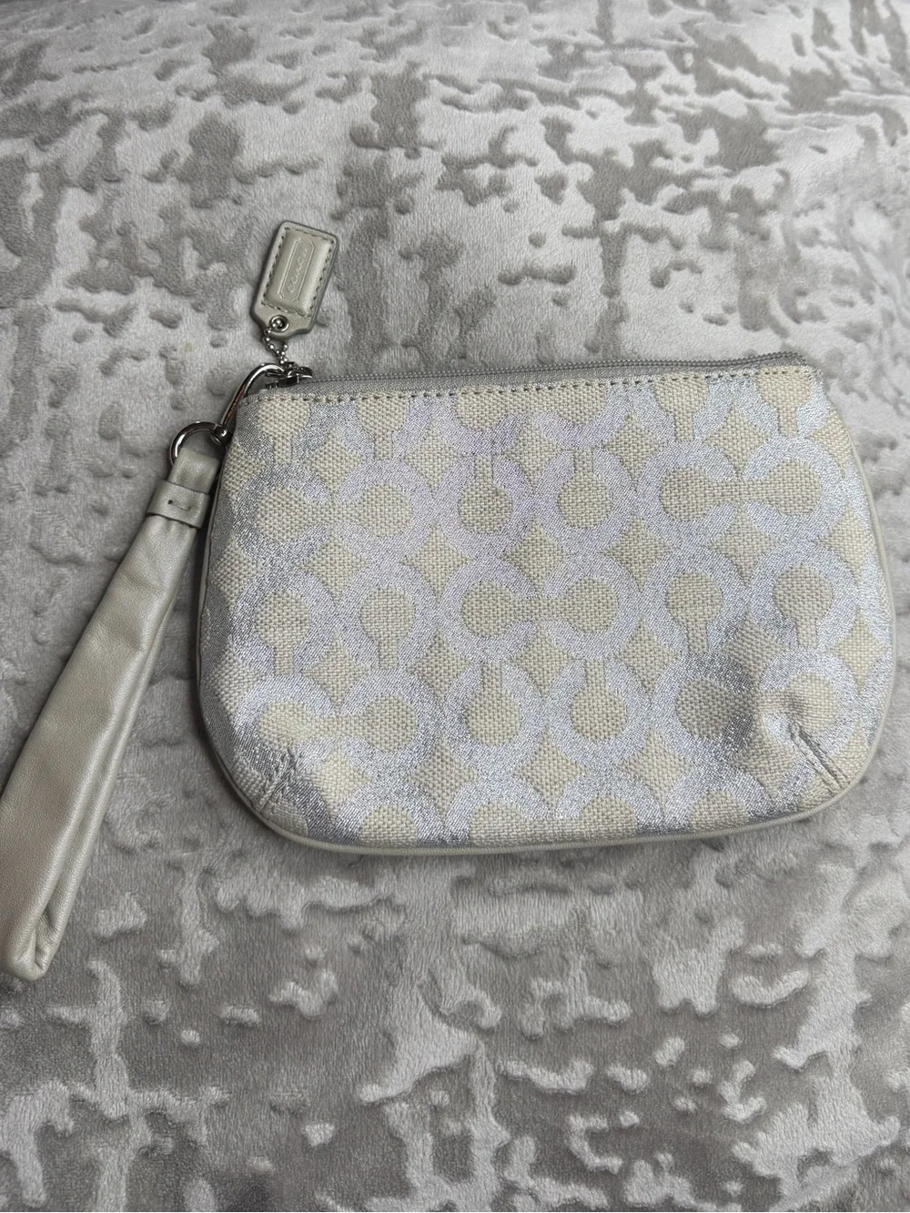 Coach Early 2000s Signature Metallic Wristlet